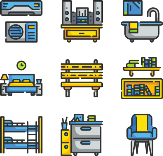 Furniture And Household - Machinery Icons Clipart (600x564), Png Download