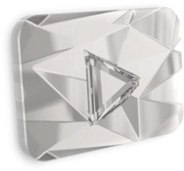 Diamond Play Button Devianart - Diamond Play Button Transparent Clipart (387x372), Png Download