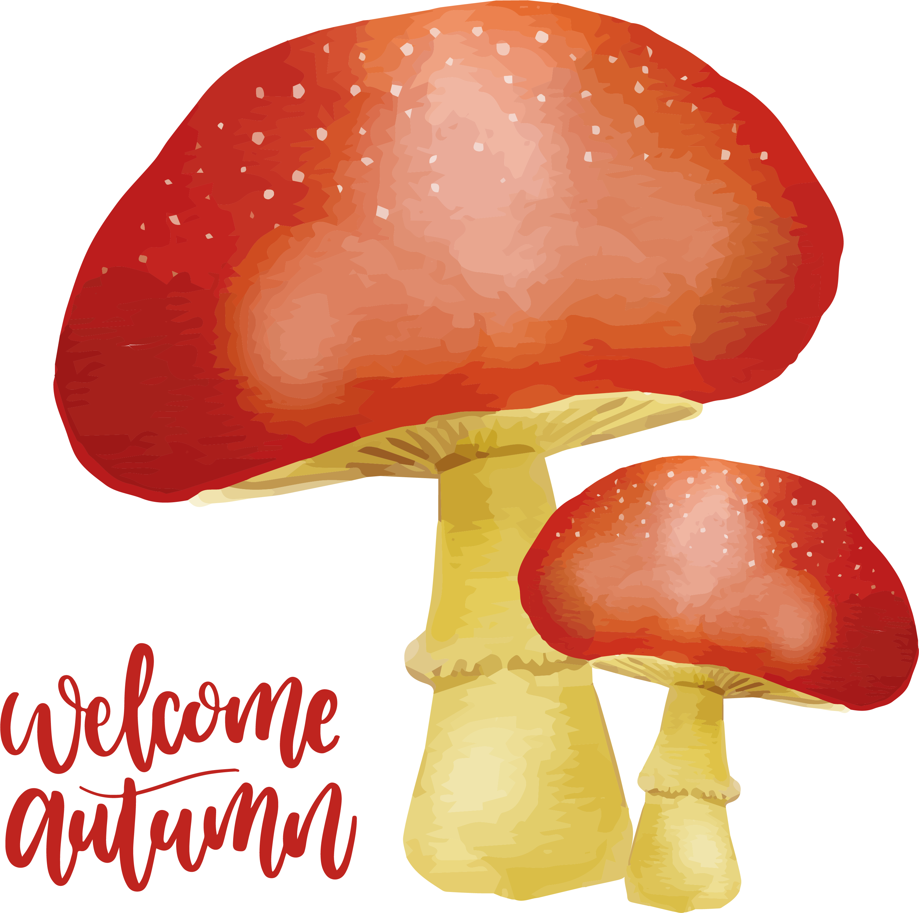 Autumn Watercolor Painting Download - Agaricus Clipart (3015x2996), Png Download