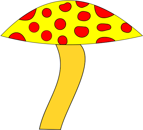 Yellow Mushroom With Red Dots Clipart (800x563), Png Download