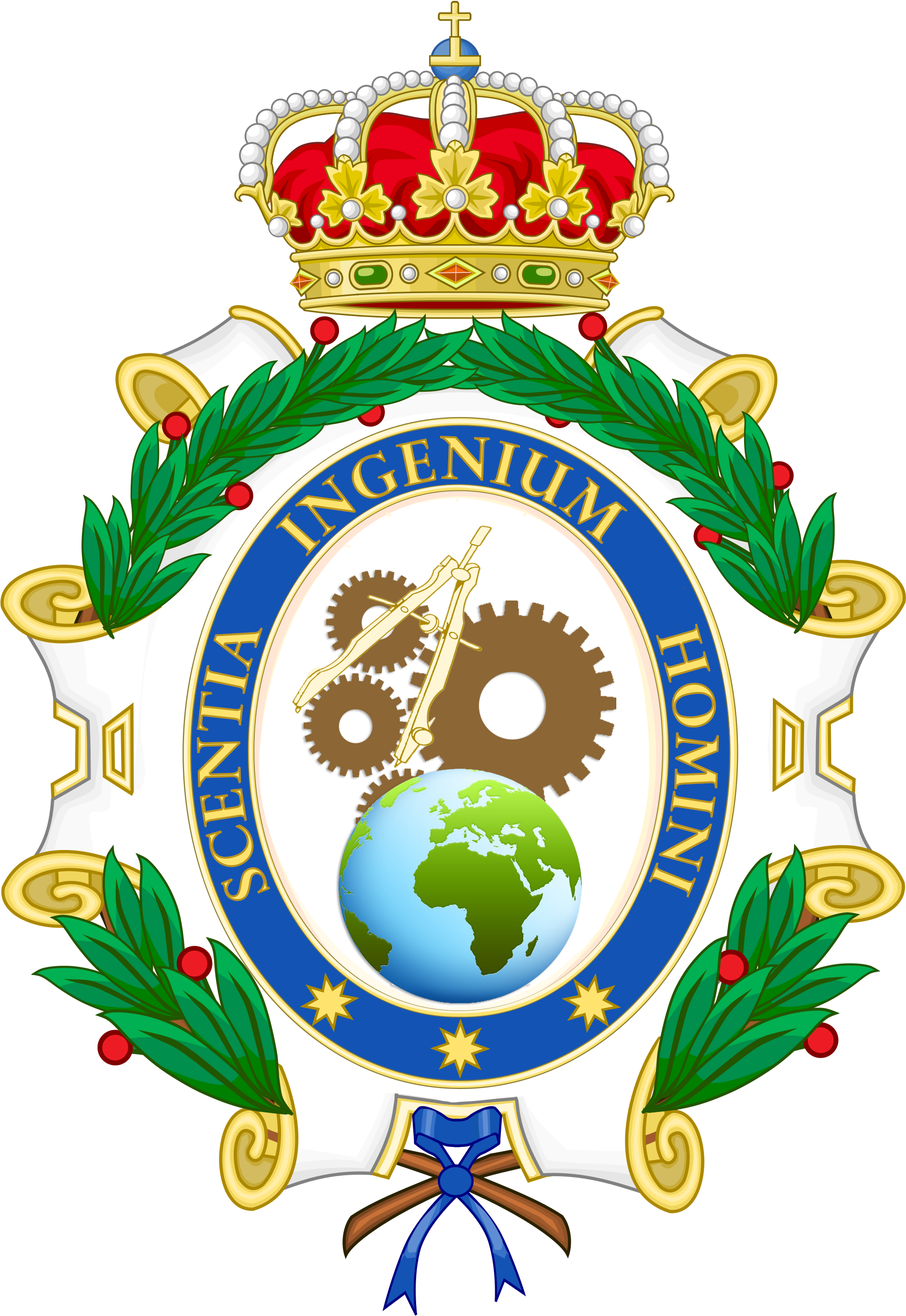 Coat Of Arms Of The Spanish Royal Academy Of Engineering - City Of Madrid Coat Of Arms Clipart (2000x2777), Png Download