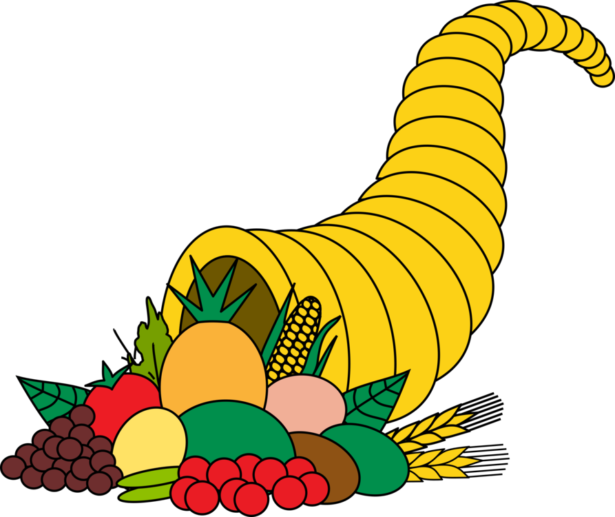 Cornucopia, Food, Fruit, Horn, Plenty, Vegetable - Transparent Png Cornucopia Clipart (640x537), Png Download