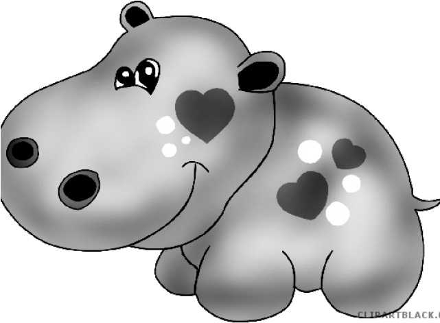 Hippo Clipart Baby Hippo - Cartoon - Png Download (640x480), Png Download