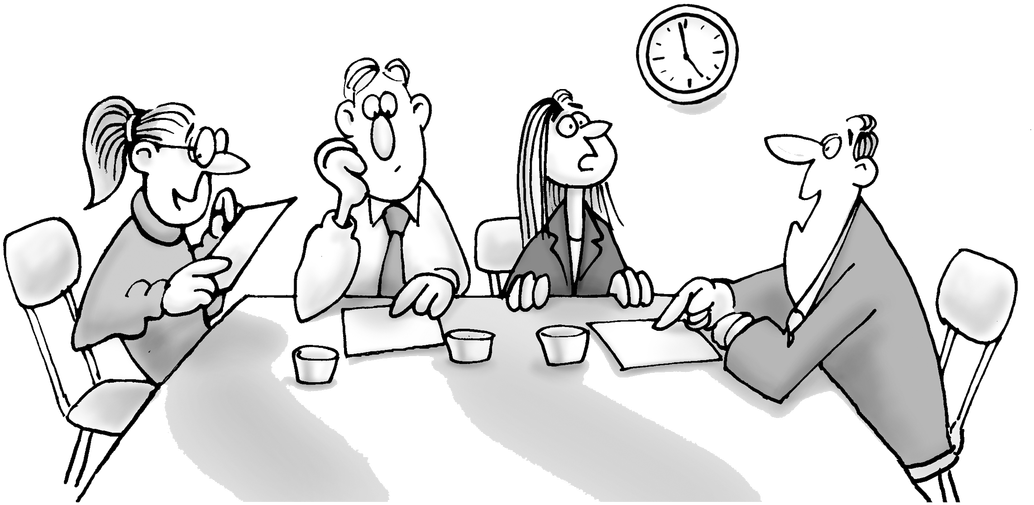 Picture - Attend A Meeting Cartoon Clipart (1100x660), Png Download