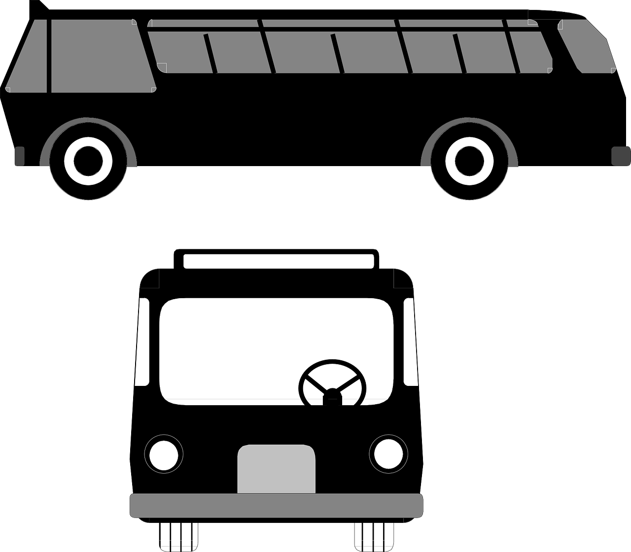 Front Of A Bus - Front Of A Bus Drawing Clipart (1280x1120), Png Download