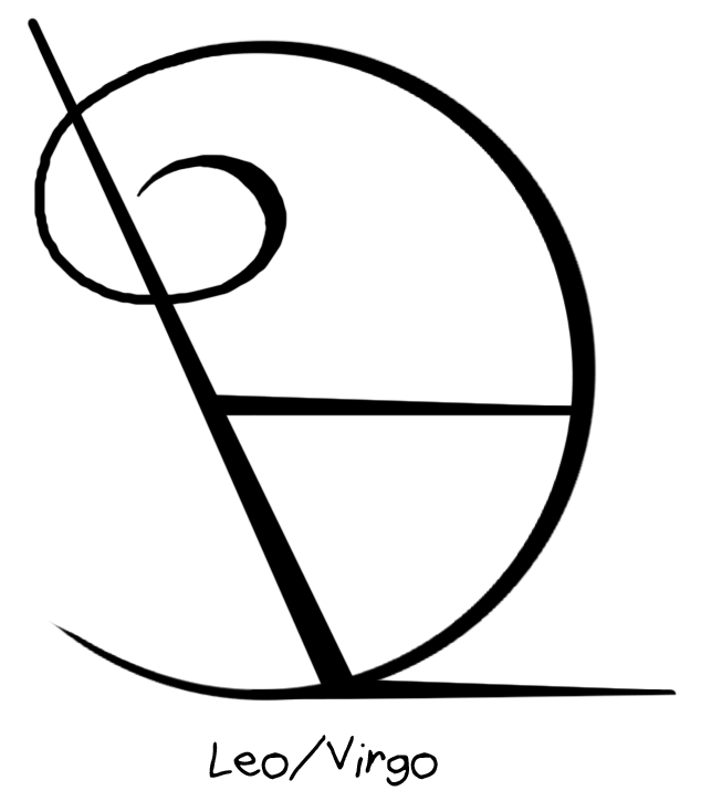 “leo/virgo” Zodiac Sigil - Line Art Clipart (750x750), Png Download