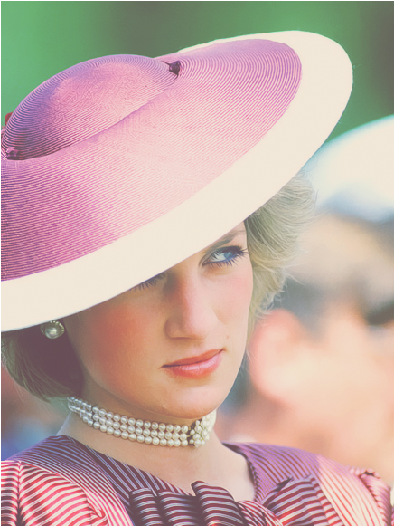 Lovely Princess Diana Tumblr-late 80s - Lady Diana With Hat Clipart (500x645), Png Download