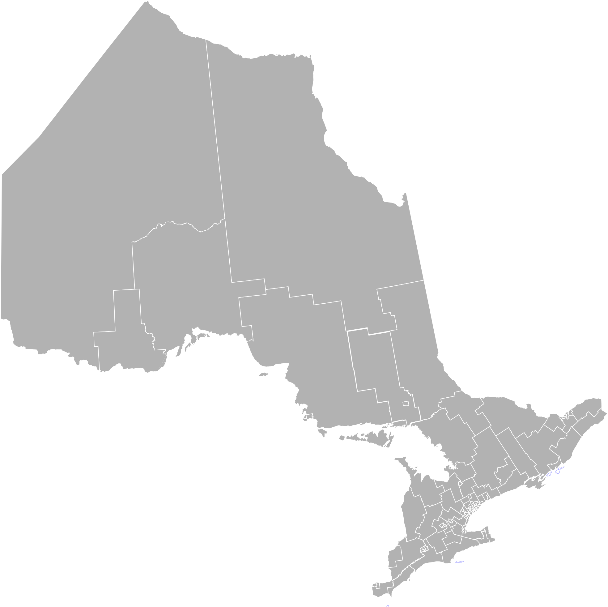 Ontario Electoral Districts Map - Ontario Map Silhouette Clipart (2000x1983), Png Download