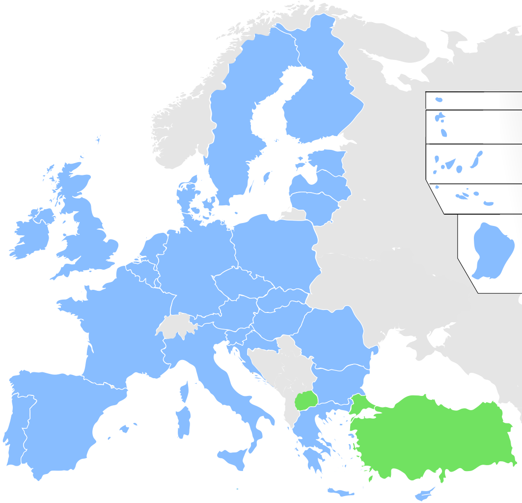 European Union Vector Map Iii - European Union Map Vector Clipart (1063x1024), Png Download