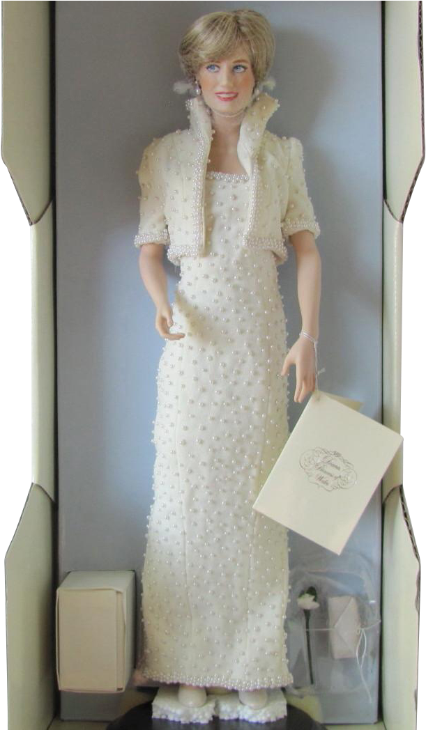 Franklin Mint Princess Diana Doll In Elvis Dress With - Gown Clipart (1047x1047), Png Download