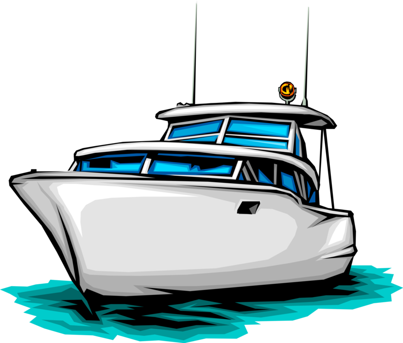 Vector Illustration Of Pleasure Craft Boat Watercraft - 遊覧 船 イラスト Clipart (821x700), Png Download