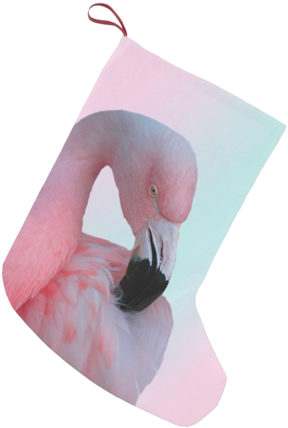 Pretty Pink Flamingo Christmas Stocking - Flamingo Christmas Stocking Clipart (564x837), Png Download