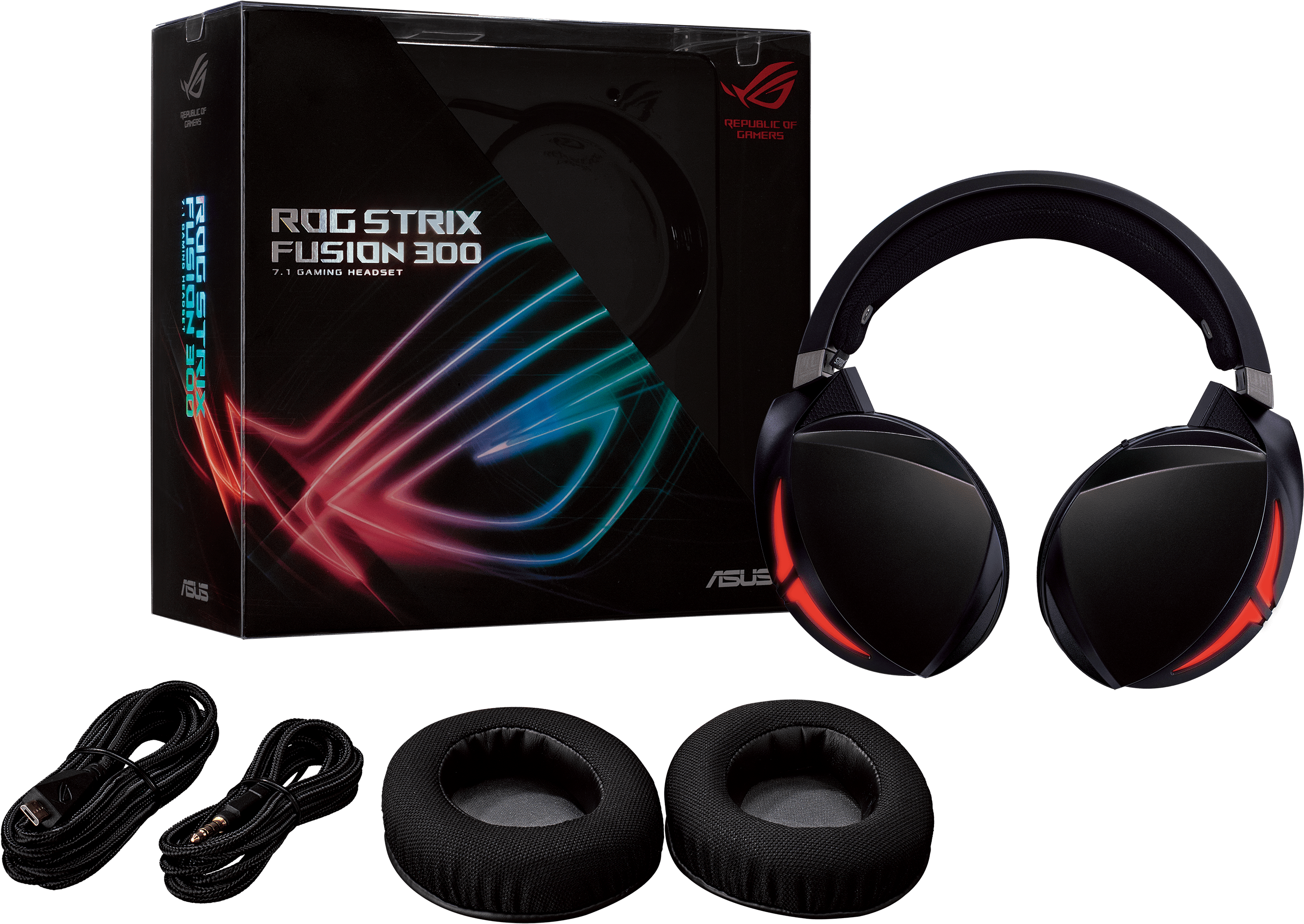 Rog Strix Fusion 300 , Png Download - Asus Rog Strix Fusion 300 Gaming Headset Clipart (2657x1884), Png Download