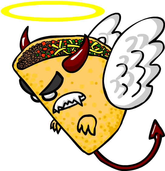 Taco Clip Guy - Taco With Angel Wings - Png Download (545x566), Png Download