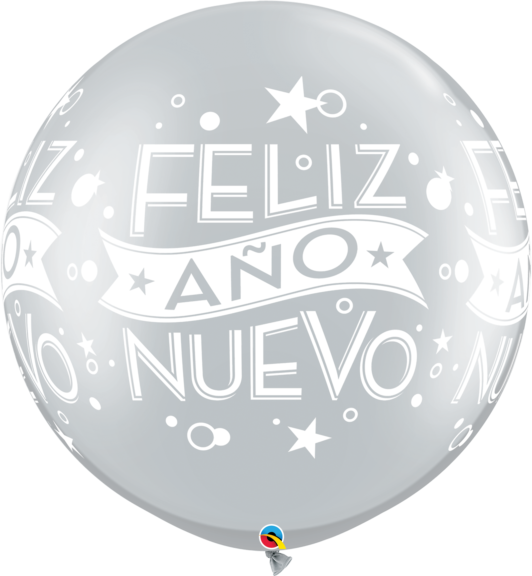 Feliz Año Nuevo Confetti Plata - 25 Jaar Getrouwd Ballonnen Clipart (2182x2362), Png Download