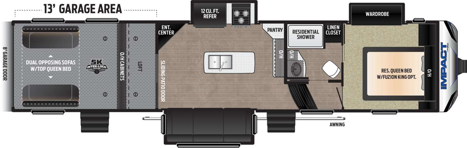 2019 - 2019 Keystone Impact 367 Clipart (1600x509), Png Download