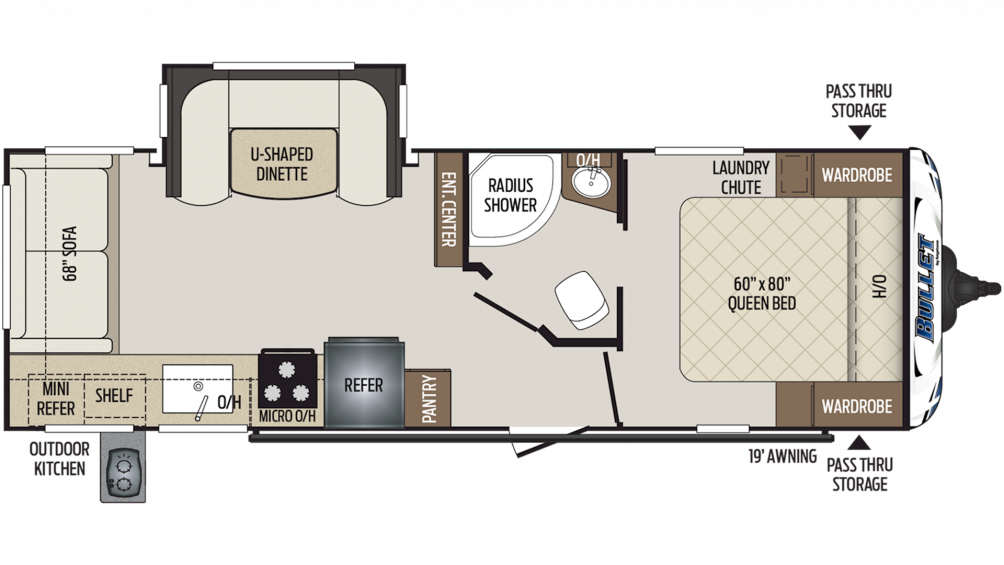 2019 Bullet 257rss Floor Plan Img - Bullet 257rss For Sale Clipart (1004x565), Png Download