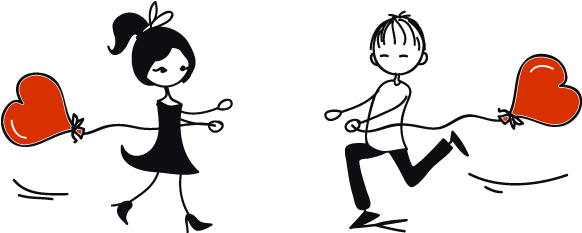 Dibujos De Amor En Png Palitos - Vinilos Decorativos Amor A Primera Vista Clipart (600x600), Png Download