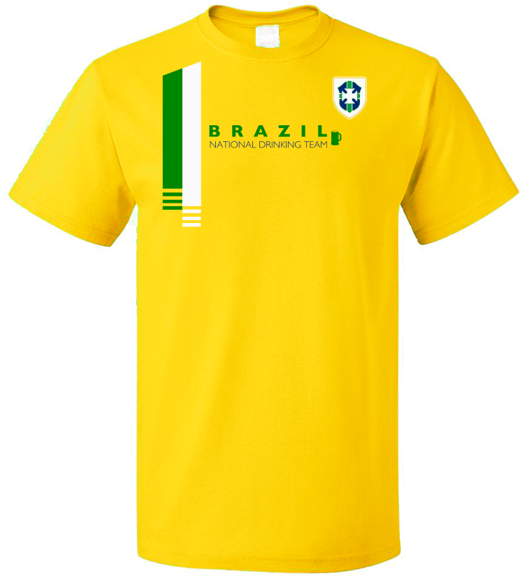 Standard Yellow Brazil National Drinking Team - Chunts Up With That Shirt Clipart (804x1005), Png Download