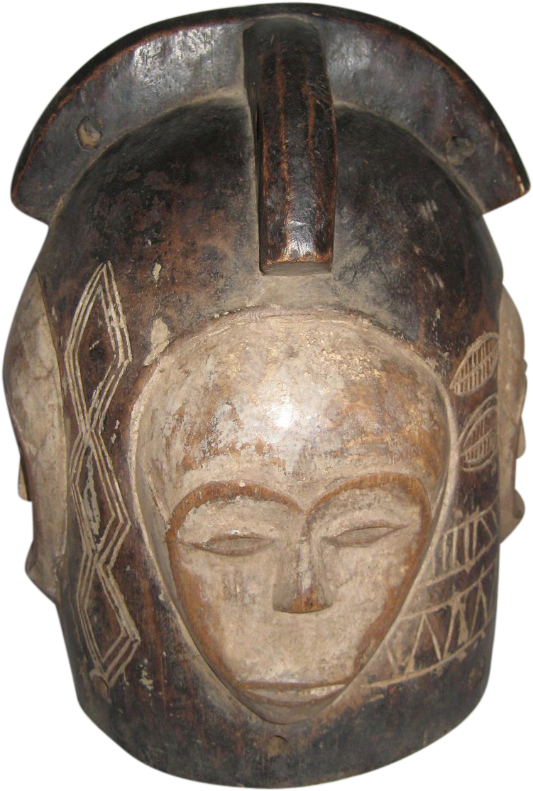 African Helmet Mask Fang Tribe Gabon - Gabonese Masks Png Clipart (1112x1112), Png Download