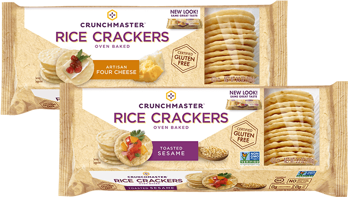 Baked Rice Crackers - Crunchmaster Rice Crackers Clipart (829x478), Png Download