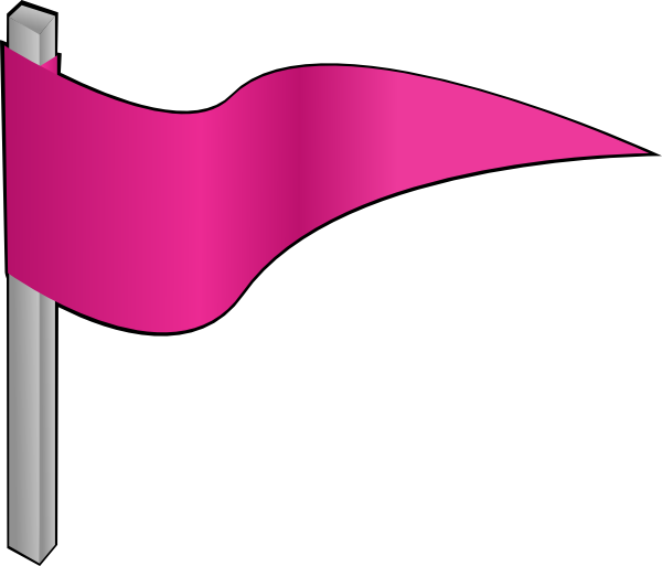 Waving Pink Flag Clip Art - Pink Flag Clip Art - Png Download (600x513), Png Download
