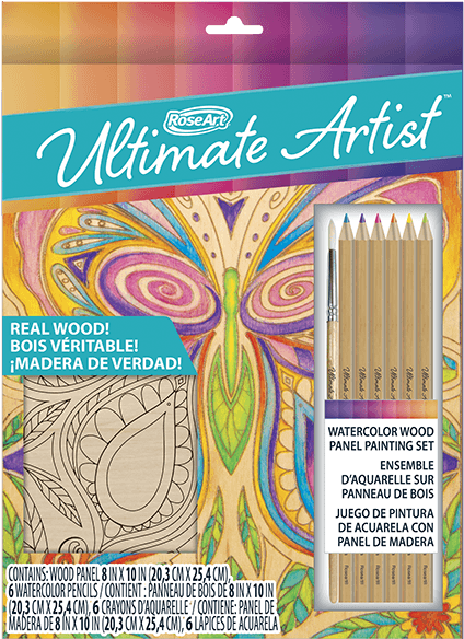 Ultimate Artist Wood Panel Painting Butterfly - Motif Clipart (600x600), Png Download