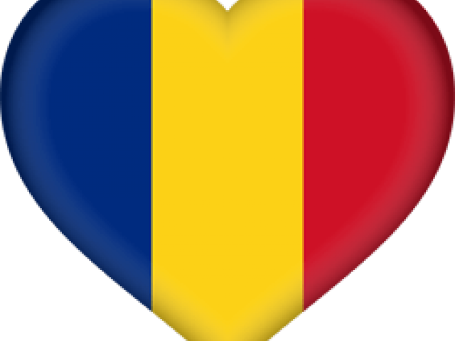 Romania Flag Clipart Png - Heart Transparent Png (640x480), Png Download