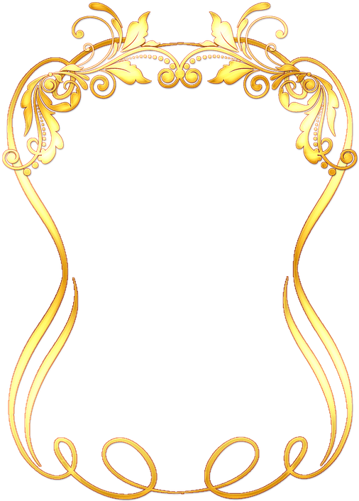 Frame Ornament Gold Decor - Picture Frame Clipart (514x720), Png Download