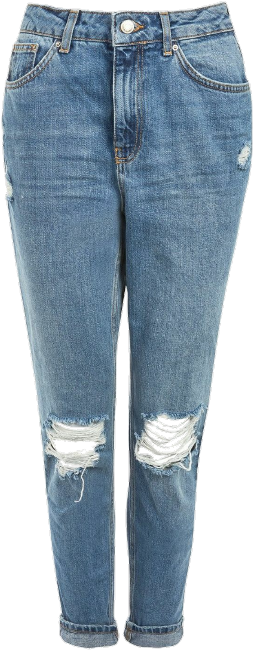 Blue Ripped Jeans Png Clipart (480x719), Png Download