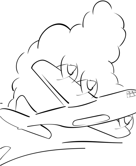 Aircraft Aviation Free Commercial - Airplane Outline Clipart (581x707), Png Download