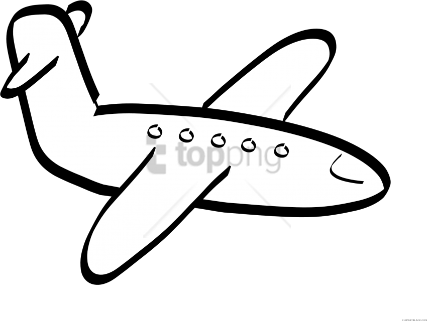 Free Png Airplane Drawing Png Image With Transparent - Jet Clipart Black And White (850x640), Png Download