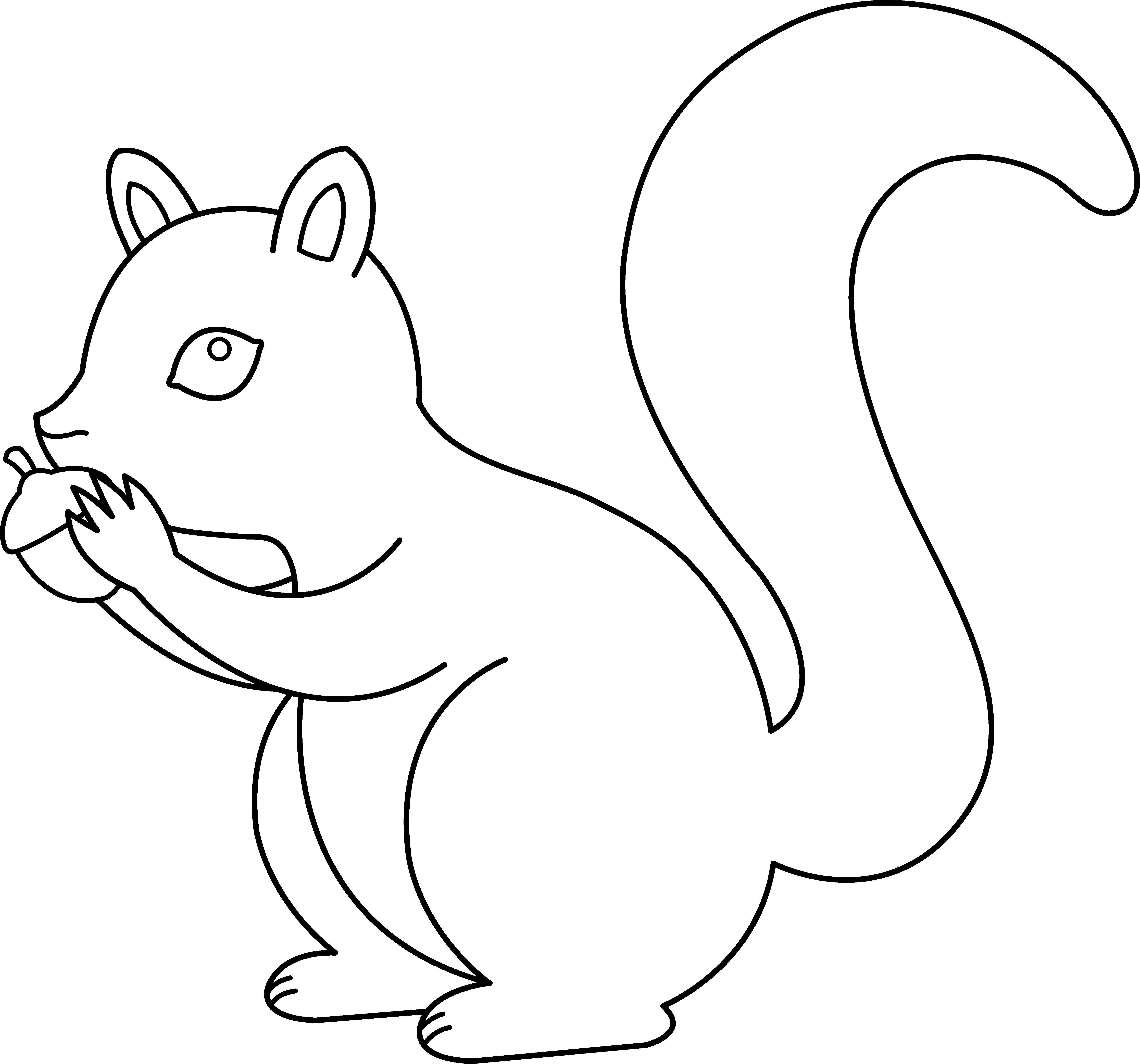 Acorn Clipart Fox Squirrel - Squirrel In Snow Clipart Black And White - Png Download (6749x6301), Png Download