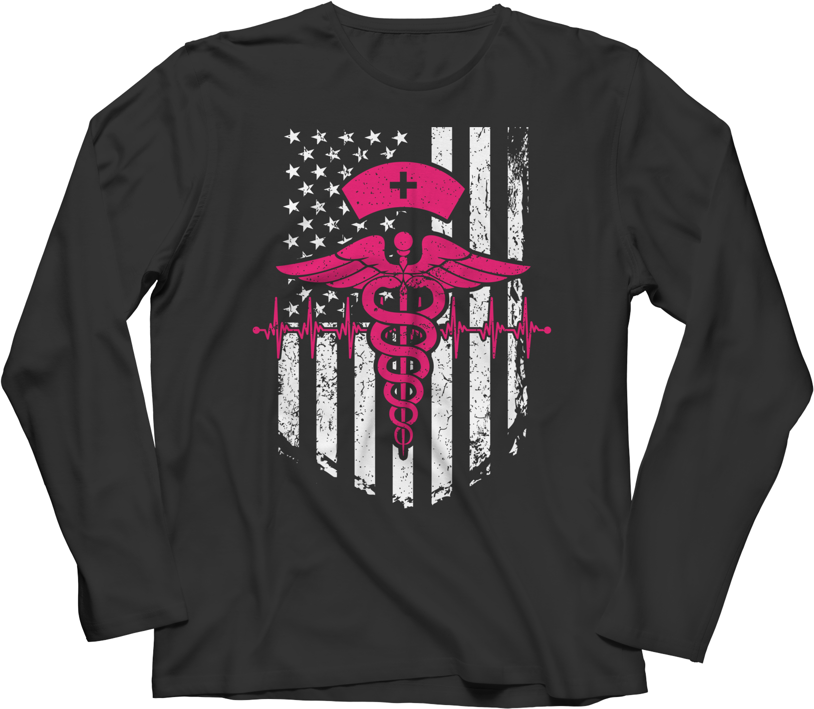 Nurse Flag Pink Symbol - Nurse Flag Shirt Clipart (1625x1417), Png Download