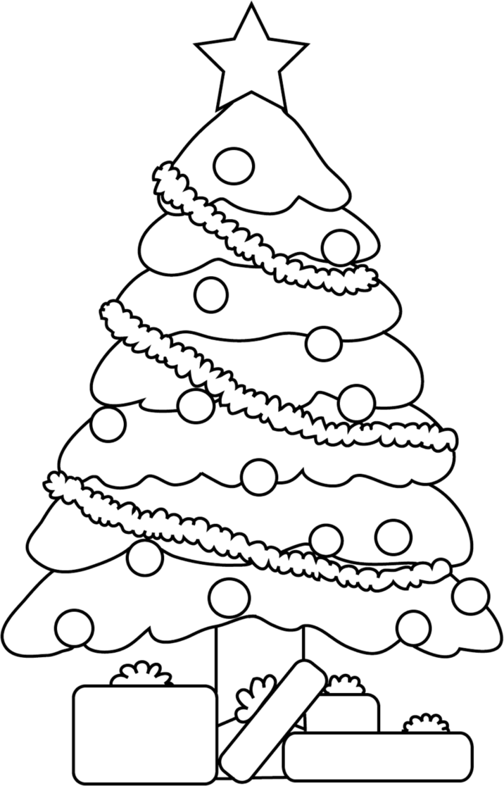 Insidious Drawing Christmas - Line Art Christmas Tree Clipart (716x1116), Png Download