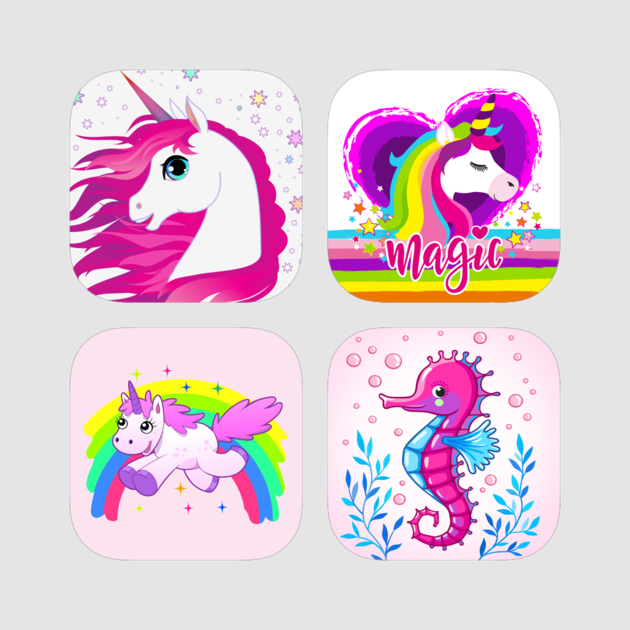 Trending Animated Unicorn With Seahorse On The App - Cartoon Clipart (630x630), Png Download