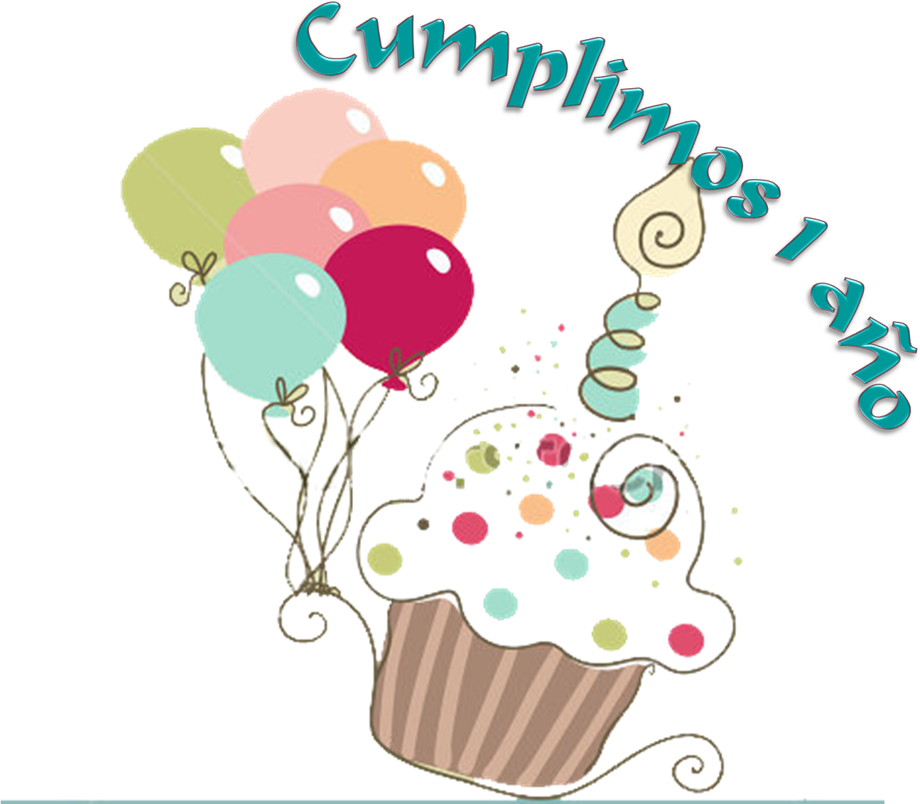 Cumplimos 1 Año Clipart (1349x1202), Png Download