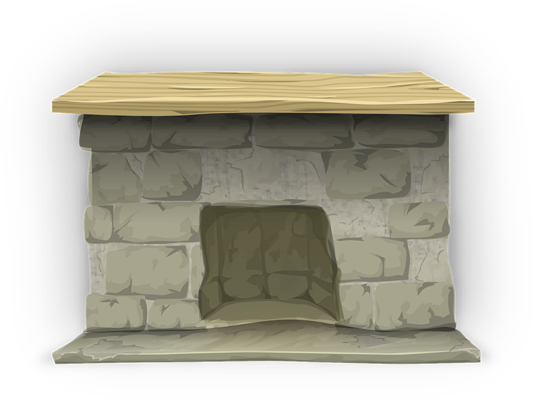 Free Fireplace Clip Art - Stone Fireplace Png Transparent Png (800x593), Png Download