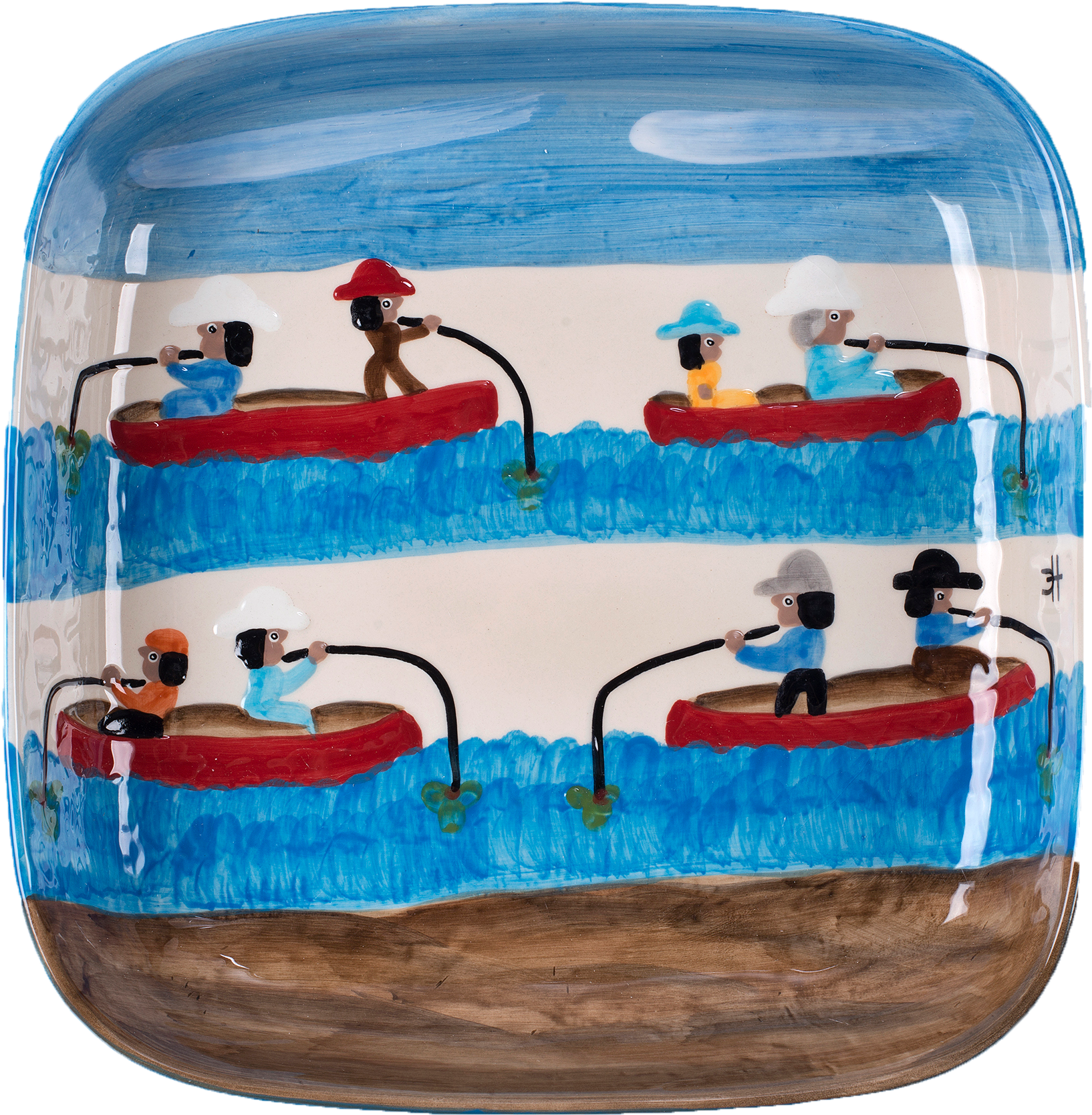 Gone Fishing Square Bowl - Cake Decorating Clipart (1849x1849), Png Download