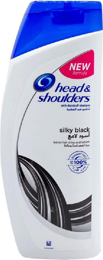 Head Shoulder Shampoo Silky Black 700 Ml - Head & Shoulders Silky Black Shampoo 340ml Clipart (1000x1000), Png Download