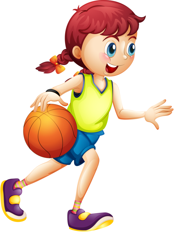 Ni A Con Pelota Dibujos Mandalas Y - Girl Play Basketball Cartoon Clipart (600x800), Png Download