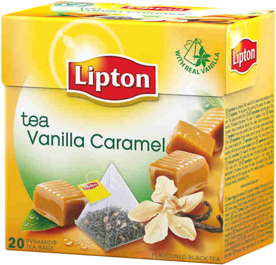 Lipton Vanilla And Caramel Tea 20 Bags 34 G - Lipton Vanille Karamel Thee Clipart (1500x1500), Png Download