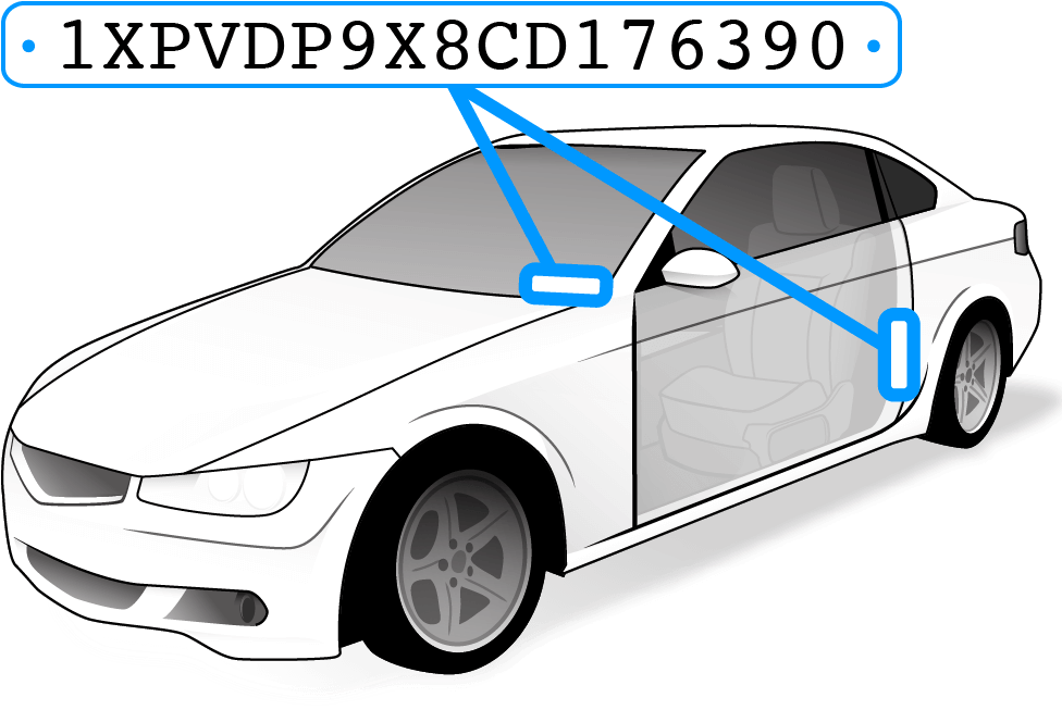 The Vin Can Be Found By Looking At The Dashboard On - Vin On The Car Clipart (987x653), Png Download