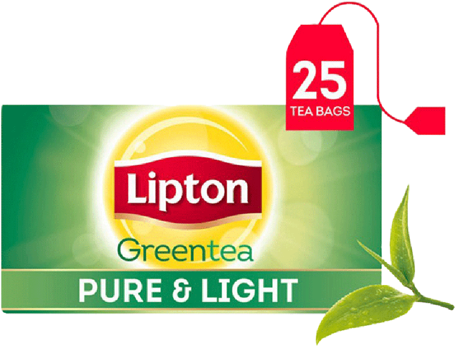 Lipton Green Tea Pure Light 25 Tea Bags - Lipton Clipart (895x680), Png Download
