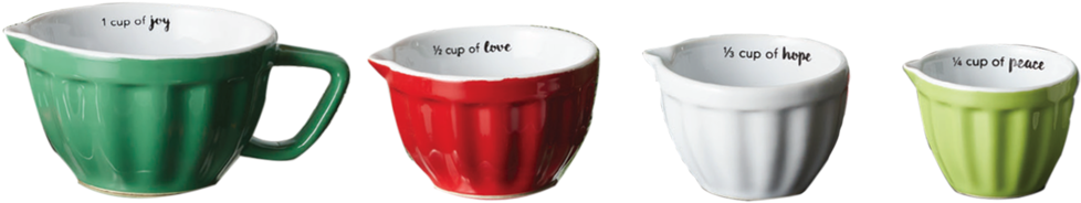 Christmas Measuring Cups - Cup Clipart (1000x356), Png Download