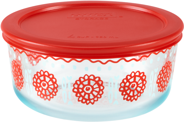 Simply Store 4 Cup Bloom Crimson Storage Dish W/ Red - Lid Clipart (650x650), Png Download