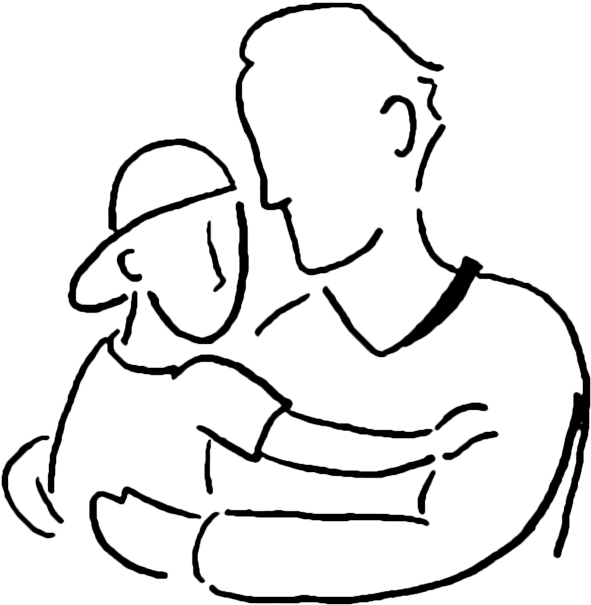 Parent Child Clip Art Transprent Png - Son And Dad Drawing Transparent Png (600x610), Png Download