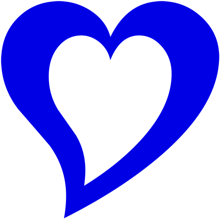 Blue Heart Outline Design Love Valentine Day - Mavi Kalp Clipart (705x703), Png Download
