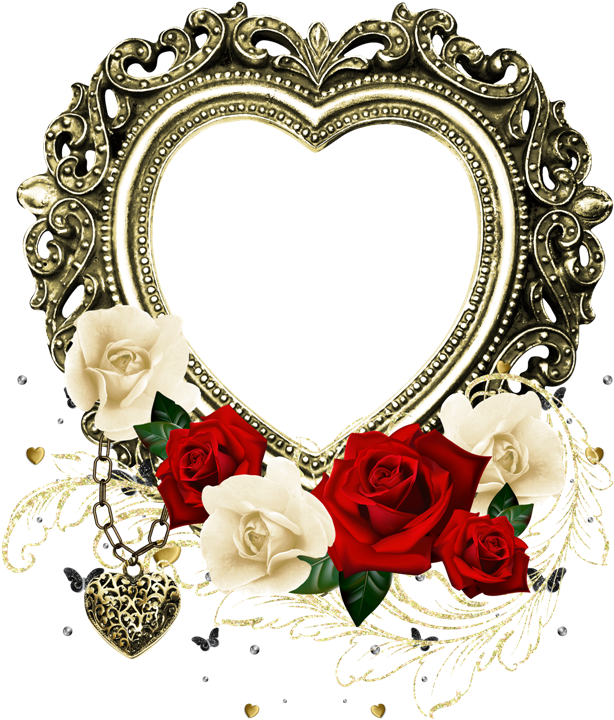 Heart Outline, Happy Heart, I Love Heart, My Heart, - Rose Heart Shaped Frame Clipart (614x720), Png Download