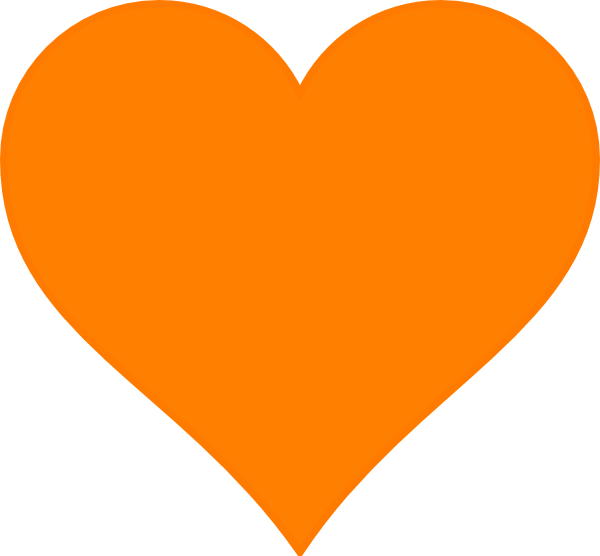 Heart And Angel Wings Png - Orange Heart Emoji Discord Clipart (600x556), Png Download